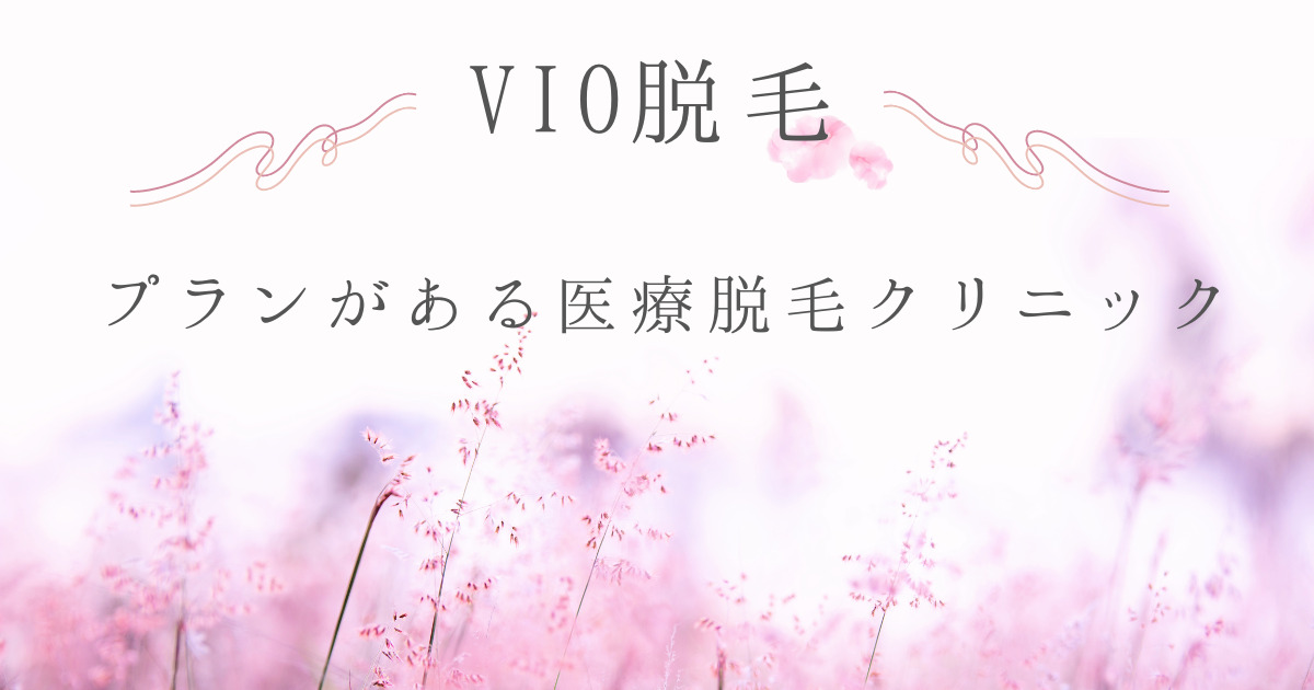 VIO脱毛プランがある医療脱毛クリニック